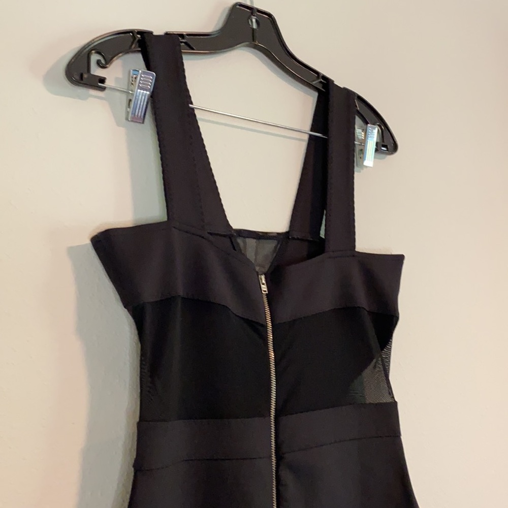 NWOT French Connection Sicily Scuba Black Mesh Waist Cutout Dress  Sz 6 - Picture 5 of 12